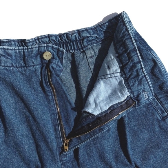 Dockers 90's Vintage Pleated Dark Wash High Rise Tapered Ankle Cut Mom Jeans 12 - Picture 7 of 14